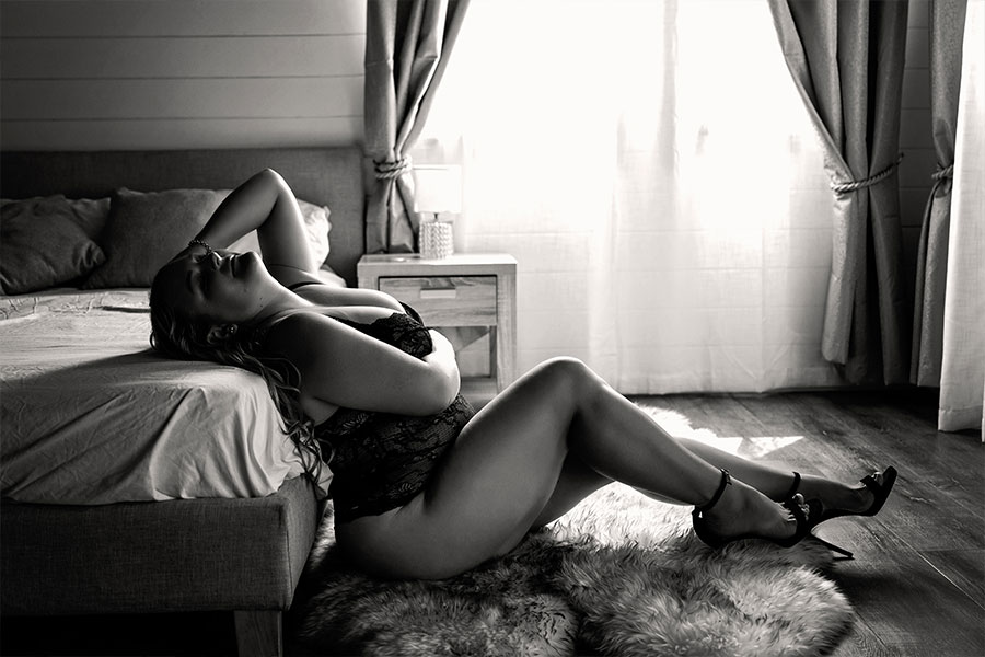 Featured fun and flirty boudoir photograph